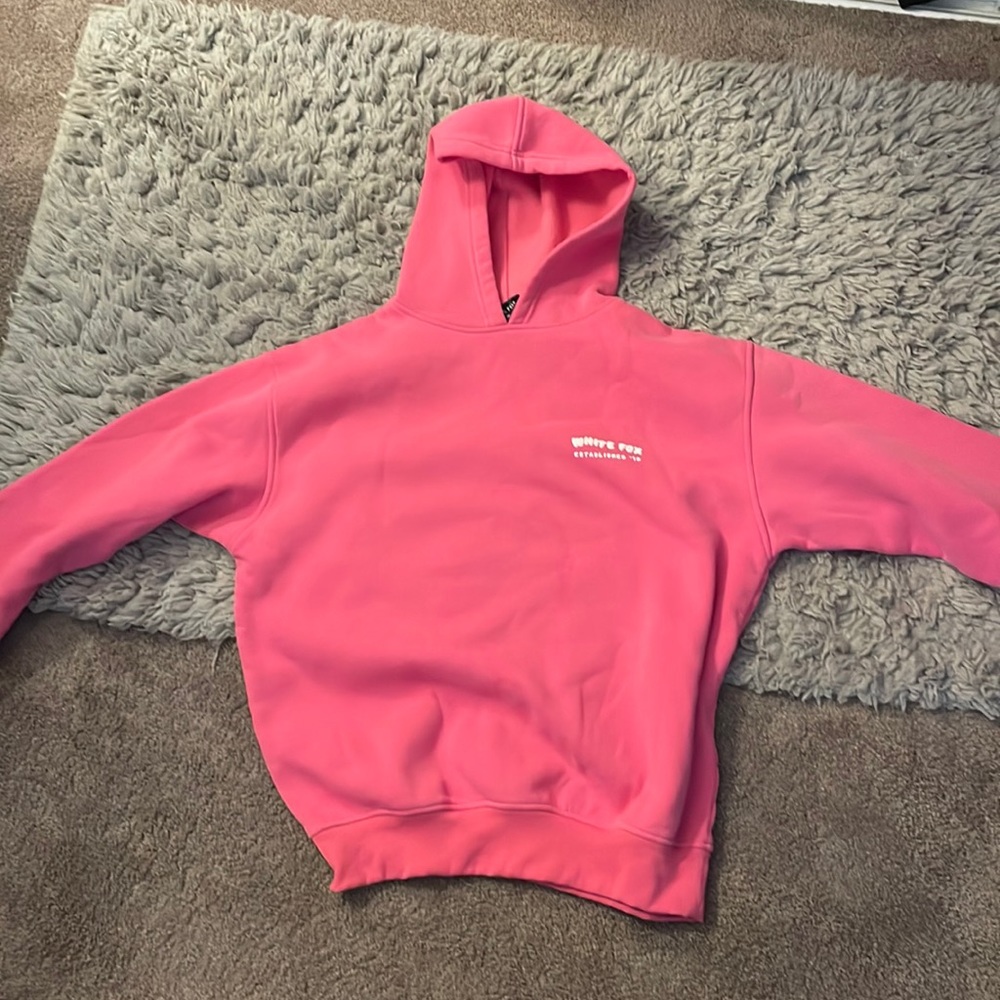 White fox boutique pink hoodie